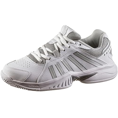 K-Swiss Damen Receiver V Tennisschuh, White/Vapor Blue/Silver, 37.5 EU Schmal von K-Swiss