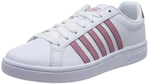 K-Swiss Damen Court TIEBREAK Sneaker, WHT/Foxglove/RSE GLD, 41.5 EU von K-Swiss