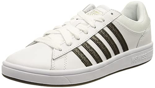 K-Swiss Damen Court Winston Sneaker, White/Black Panther, 37 EU von K-Swiss