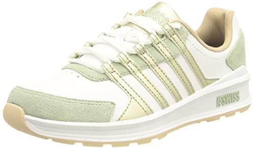 K-Swiss Damen Vista Trainer Sneaker, WHT/FRSTYGRN/CHMPGN, 40 EU von K-Swiss