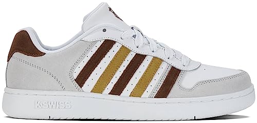 K-Swiss Herren Court Palisades Sneaker, White/Java/AberGold, 45 EU von K-Swiss