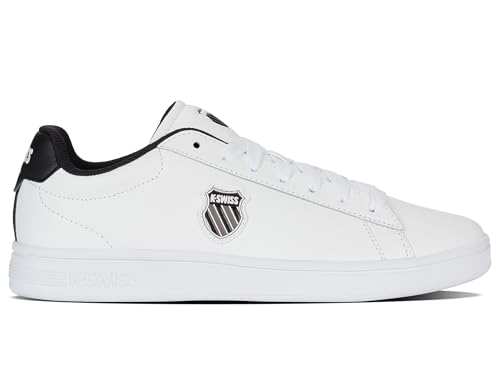 K-Swiss Herren Court Shield II Sneaker, WHT/BLK/DECMBRSKYGRY, 39.5 EU von K-Swiss