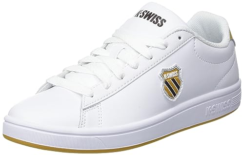 K-Swiss Herren Court Shield Sneaker, White/AberGold/Java, 39.5 EU von K-Swiss