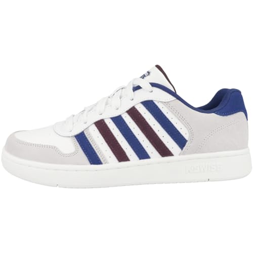 K-Swiss Herren Court Sneaker, White/Sodalite Blue/Prune, 41 EU von K-Swiss