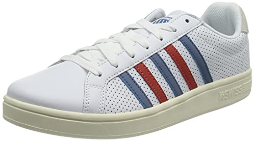 K-Swiss Herren Court TIEBREAK Sneaker, WT/BLUHRZN/RDCLY/AQW, 41 EU von K-Swiss