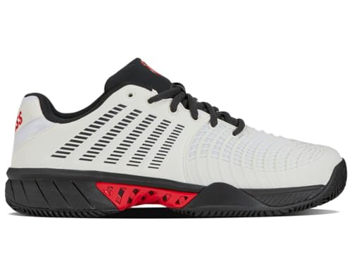 K-Swiss Herren Express Light 3 HB Tennis Shoe, Bright White/Stretch Limo/High Risk Red, 41.5 EU von K-Swiss