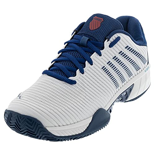 K-Swiss Performance Herren Hypercourt Express 2 HB Tennis Shoe, Blanc de Blanc/Blue Opal/Lollipop, 41 EU von K-Swiss