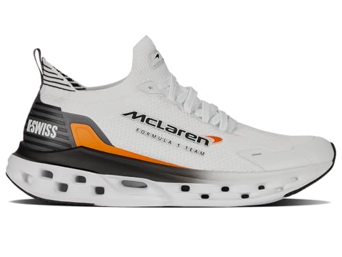 K-Swiss Herren IMPLS Trnr X MCLAREN Sneaker, WHT/BLK/Papaya, 44.5 EU von K-Swiss