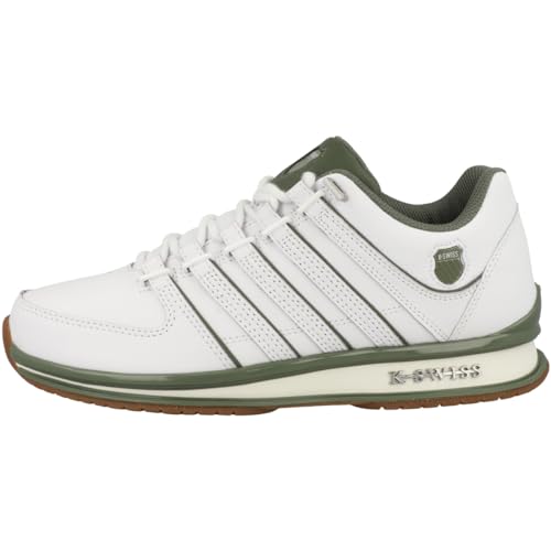 K-Swiss Herren Rinzler Sneaker, White/Deep Lichen/Gum, 43 EU von K-Swiss