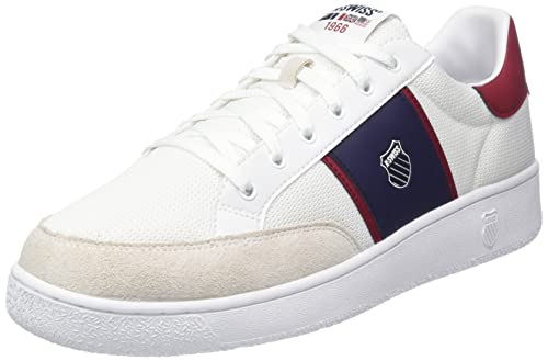 K-Swiss Herren SLAMMTENNIS CC TXT Sneaker, WHT/Rhubarb/Peacot, 39.5 EU von K-Swiss