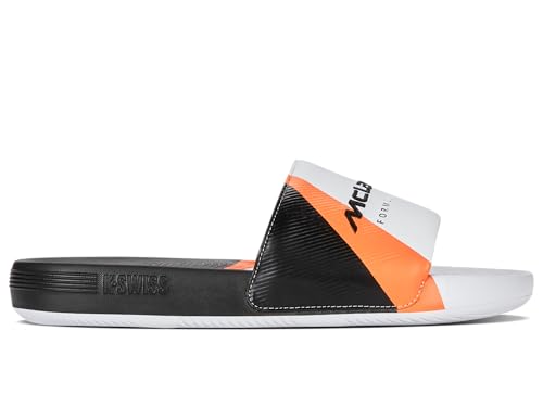 K-Swiss Herren Slide SNDL X MCLAREN Sneaker, WHT/Black/Papaya, 44.5 EU von K-Swiss