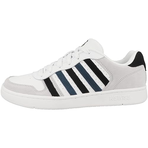 K-Swiss Herren Court Palisades Sneaker, White/Black/OrionBlue, 44.5 EU von K-Swiss