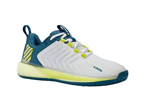 K-Swiss Herren Ultrashot 3 Sport Shoe, Weiß/Blau/Grün, 42.5 EU von K-Swiss