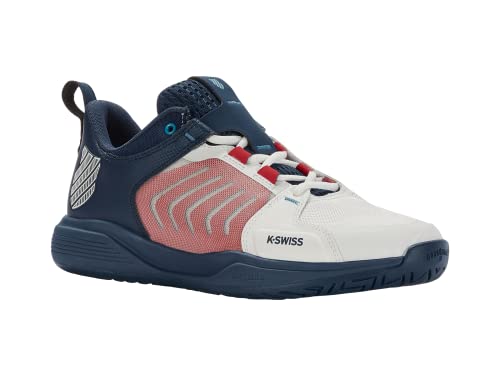 K-Swiss Performance Herren ULTRASHOT Team Tennis Shoe, Blanc de Blanc/Blue Opal/Lollipop, 42.5 EU von K-Swiss