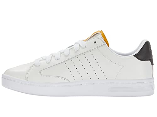 K-Swiss Lozan Klub LTH Man (07263-917-M) Herren Sneaker, Low, Naturleder, Bequeme, Klassische Schuhe für den Alltag, atmungsaktiv, weiß, Memory Foam+, WHT/Old Gold/BLK 42 EU von K-Swiss