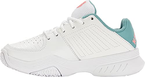 K-Swiss Performance Court Express Omni Tennis Shoe, White/Nile Blue/Desert Flower, 33 EU von K-Swiss