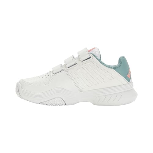 K-Swiss Performance Court Express Strap Omni Tennis Shoe, White/Nile Blue/Desert Flower, 28.5 EU von K-Swiss