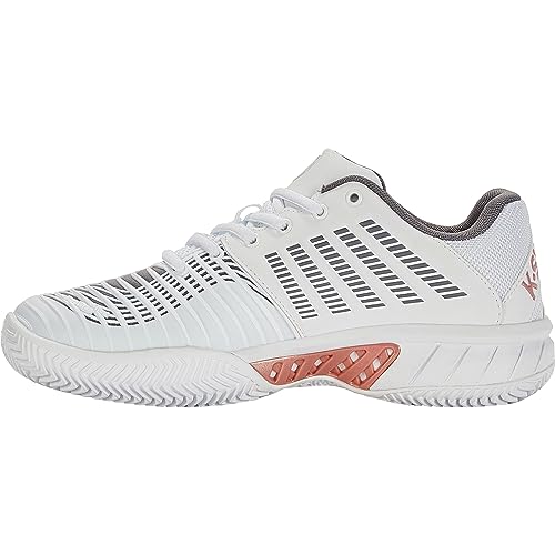 K-Swiss Performance Damen Express Light 3 HB Tennis Shoe, White/Black/Steel Gray/Rose Gold, 37.5 EU von K-Swiss