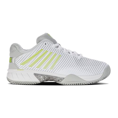 K-Swiss Performance Damen Hypercourt Express 2 HB Tennis Shoe, White/Gray Violet/Lime Green, 43 EU von K-Swiss