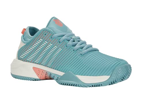 K-Swiss Performance Damen Hypercourt Supreme HB Tennis Shoe, Blanc de Blanc/Nile Blue/Desert Flower, 39 EU von K-Swiss