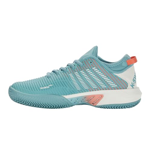 K-Swiss Performance Damen Hypercourt Supreme HB Tennis Shoe, Blanc de Blanc/Nile Blue/Desert Flower, 39.5 EU von K-Swiss