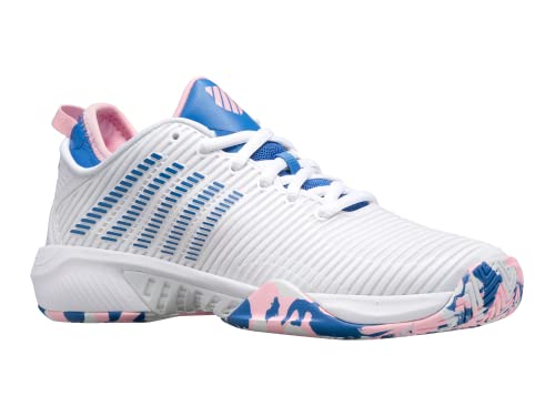K-Swiss Performance Damen Hypercourt Supreme Tennisschuh, White/Star Sapphire/Orchid Pink, 39.5 EU von K-Swiss