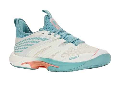 K-Swiss Performance Damen SPEEDTRAC Tennis Shoe, Blanc de Blanc/Nile Blue/Desert Flower, 37 EU von K-Swiss