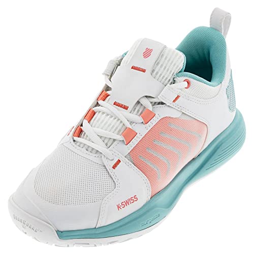 K-Swiss Performance Damen ULTRASHOT Team Tennis Shoe, Blanc de Blanc/Nile Blue/Desert Flower, 37.5 EU von K-Swiss