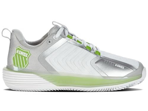 K-Swiss Performance Damen Ultrashot 3 HB Tennis Shoe, White/Gray Violet/Lime Green, 38 EU von K-Swiss