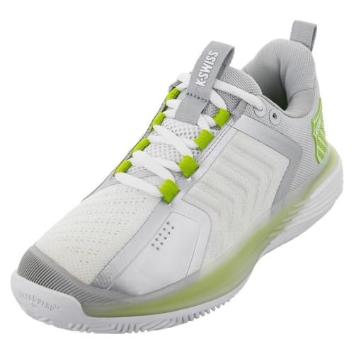 K-Swiss Performance Damen Ultrashot 3 HB Tennis Shoe, White/Gray Violet/Lime Green, 39.5 EU von K-Swiss