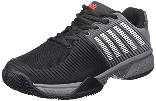 K-Swiss Performance Herren Express Light 2 HB Tennisschuh, Jet Black/Steel Gray/Spicy Orange, 41 EU von K-Swiss