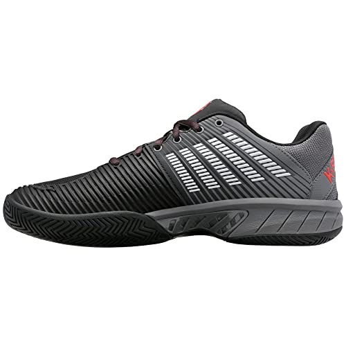 K-Swiss Performance Herren Express Light 2 Tennisschuh, Jet Black/Steel Gray/Spicy Orange, 42 EU von K-Swiss