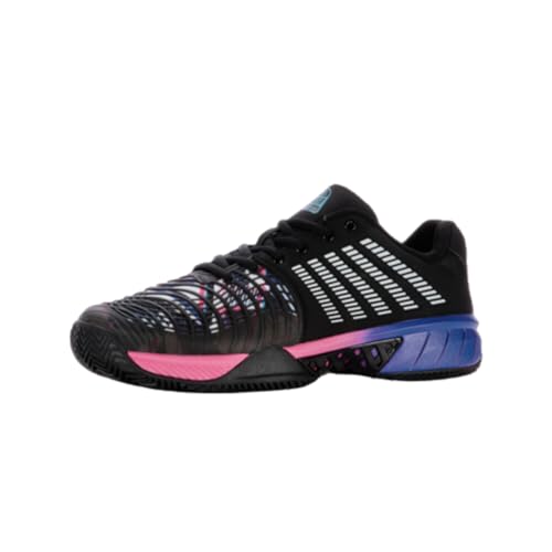 K-Swiss Performance Herren Express Light 3 Padel Tennis Shoe, Black/True Blue/NEON PINK, 41 EU von K-Swiss