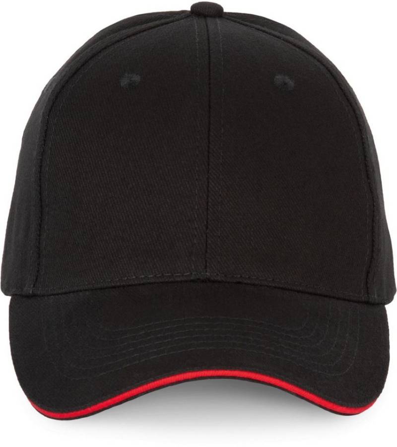 K-UP Baseball Cap 6-Panel-Kappe mit Kontrast-Sandwichschirm von K-UP