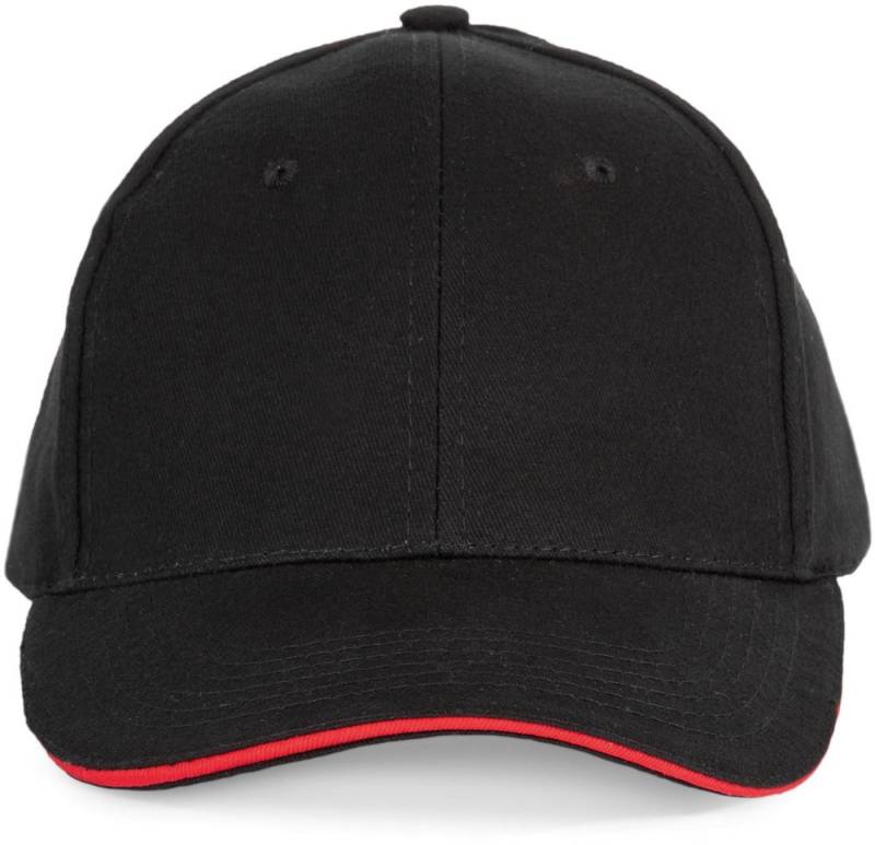 K-UP Baseball Cap 6-Panel-Kappe mit Kontrast-Sandwichschirm von K-UP