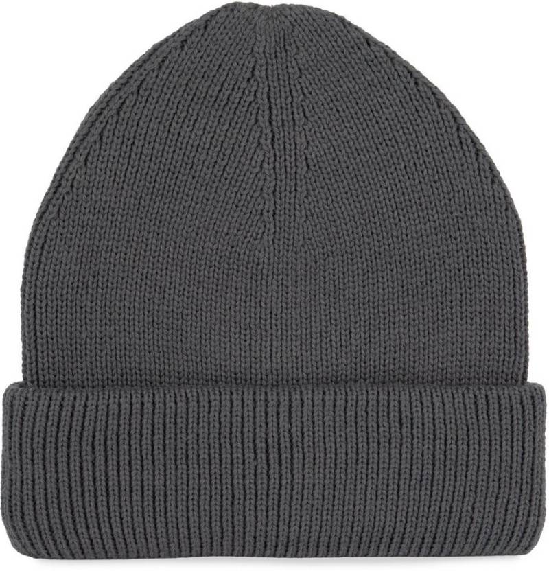 K-UP Bommelmütze Gerippte Mütze mit doppeltem Umschlag von K-UP