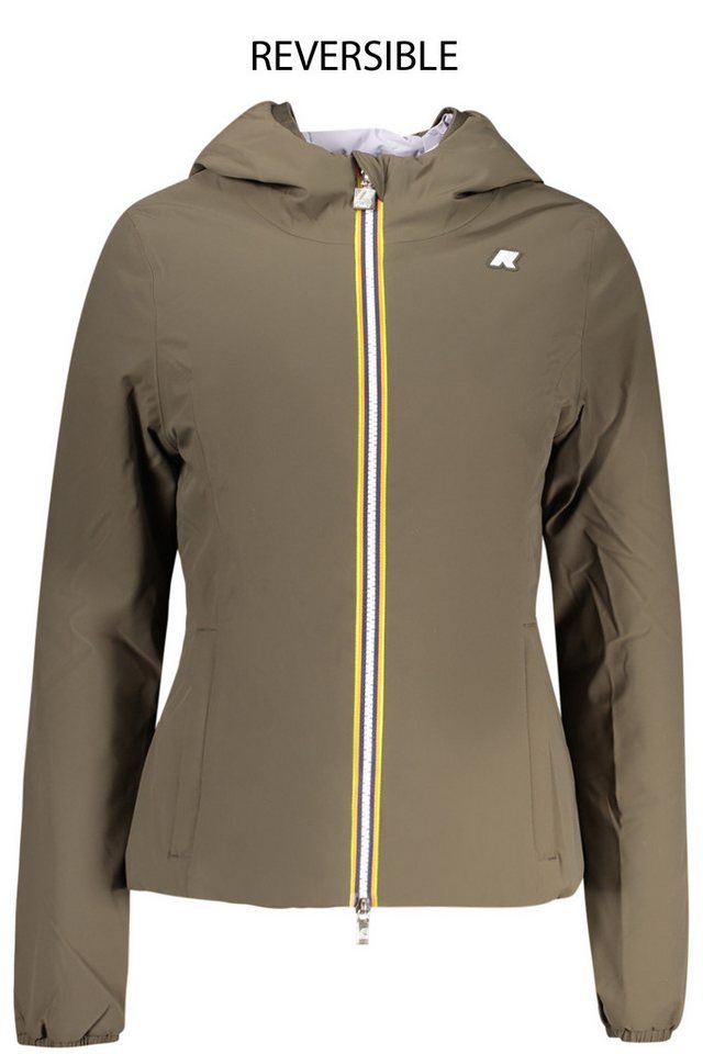 K-WAY Outdoorjacke Wendbare Damenjacke braun/flieder mit Kapuze und Taschen von K-WAY