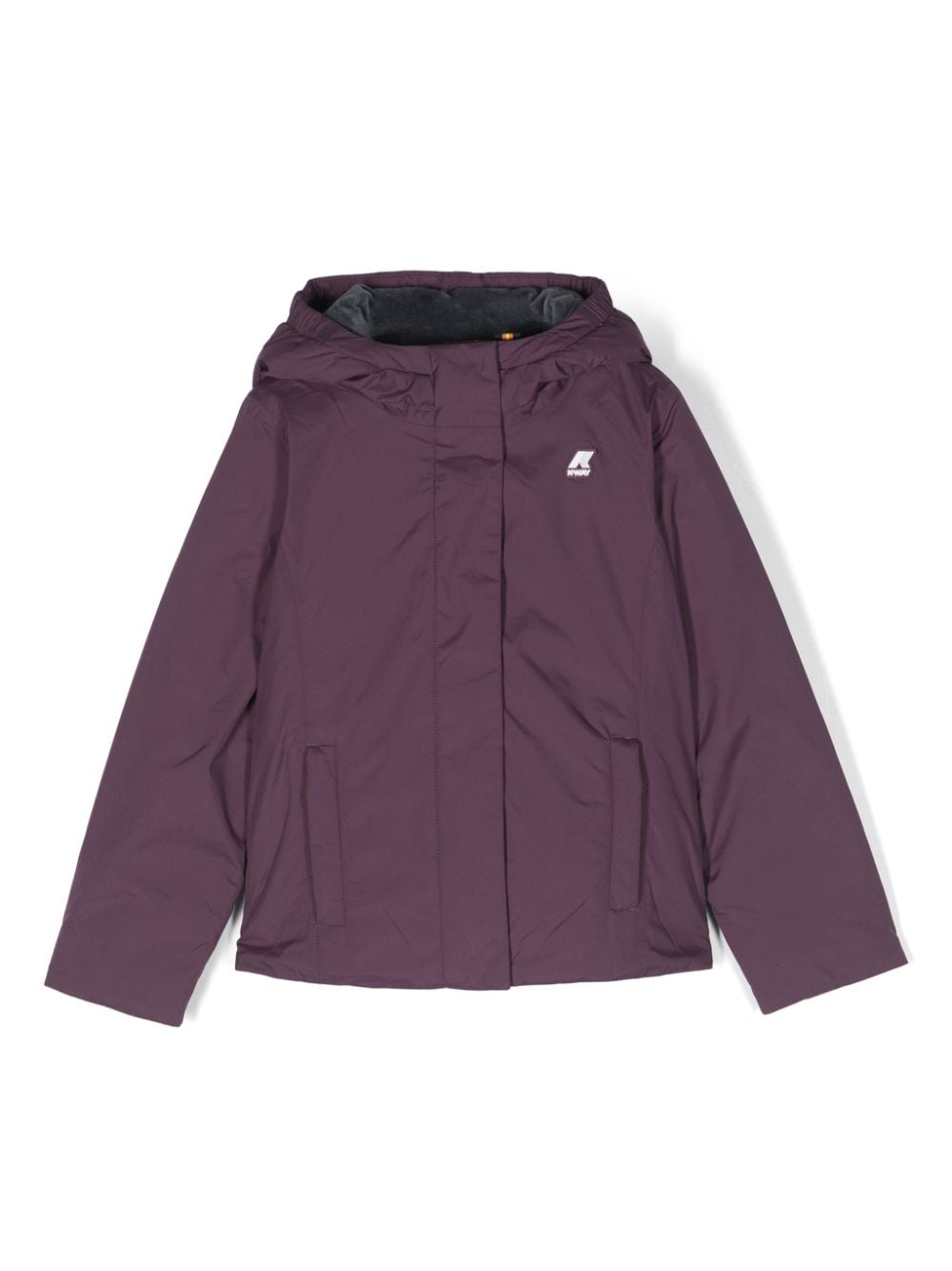 K Way Kids Gefütterte Kapuzenjacke mit Logo - Violett von K Way Kids