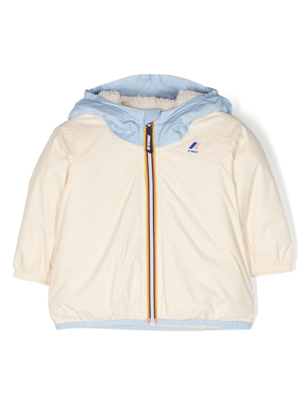 K Way Kids Kapuzenjacke mit Logo-Patch - Nude von K Way Kids