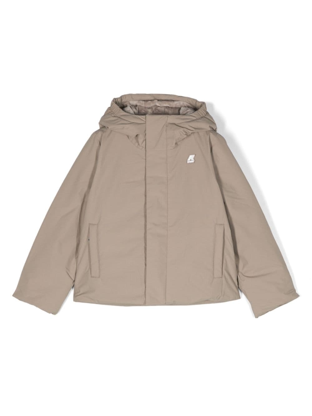 K Way Kids Kapuzenjacke mit Logo-Patch - Nude von K Way Kids