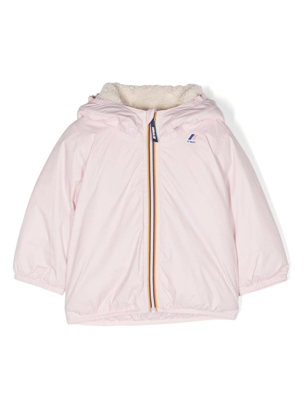 K Way Kids Kapuzenjacke mit Logo-Patch - Rosa von K Way Kids