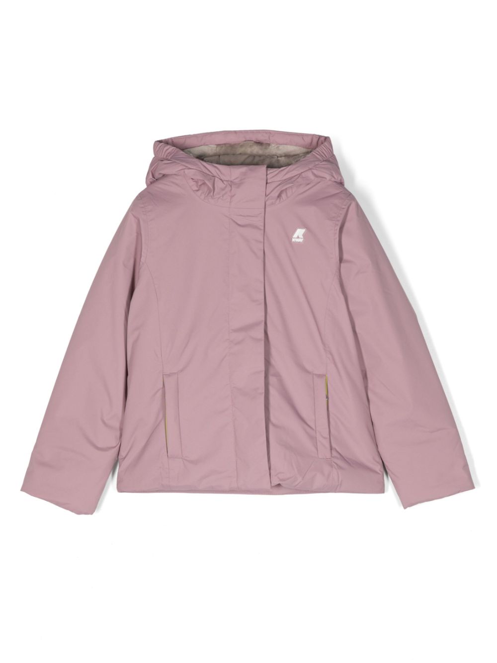 K Way Kids Kapuzenjacke mit Logo-Patch - Violett von K Way Kids