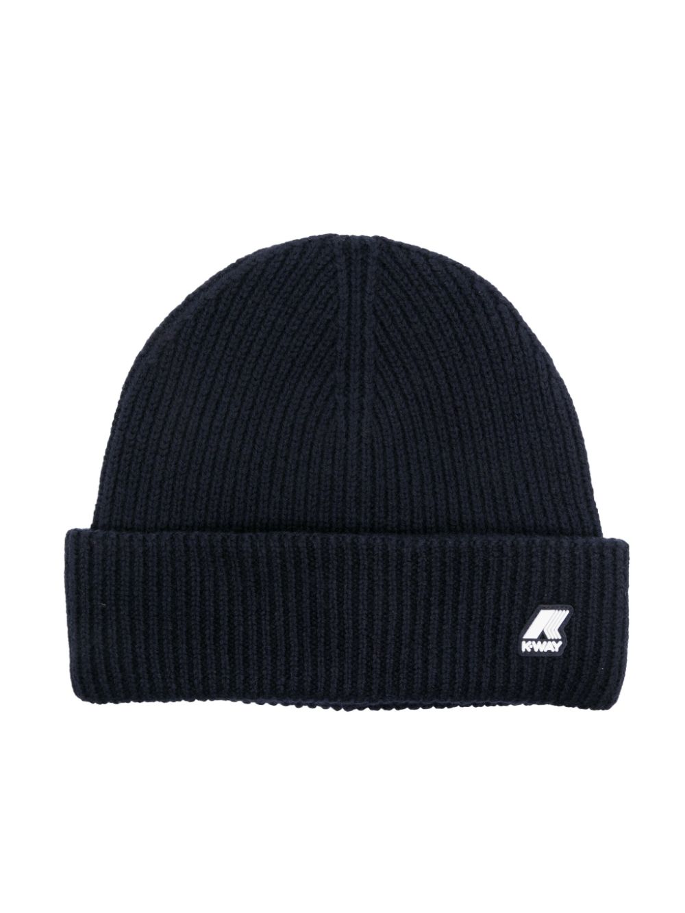 K Way Kids Gerippte Beanie mit Logo-Patch - Blau von K Way Kids