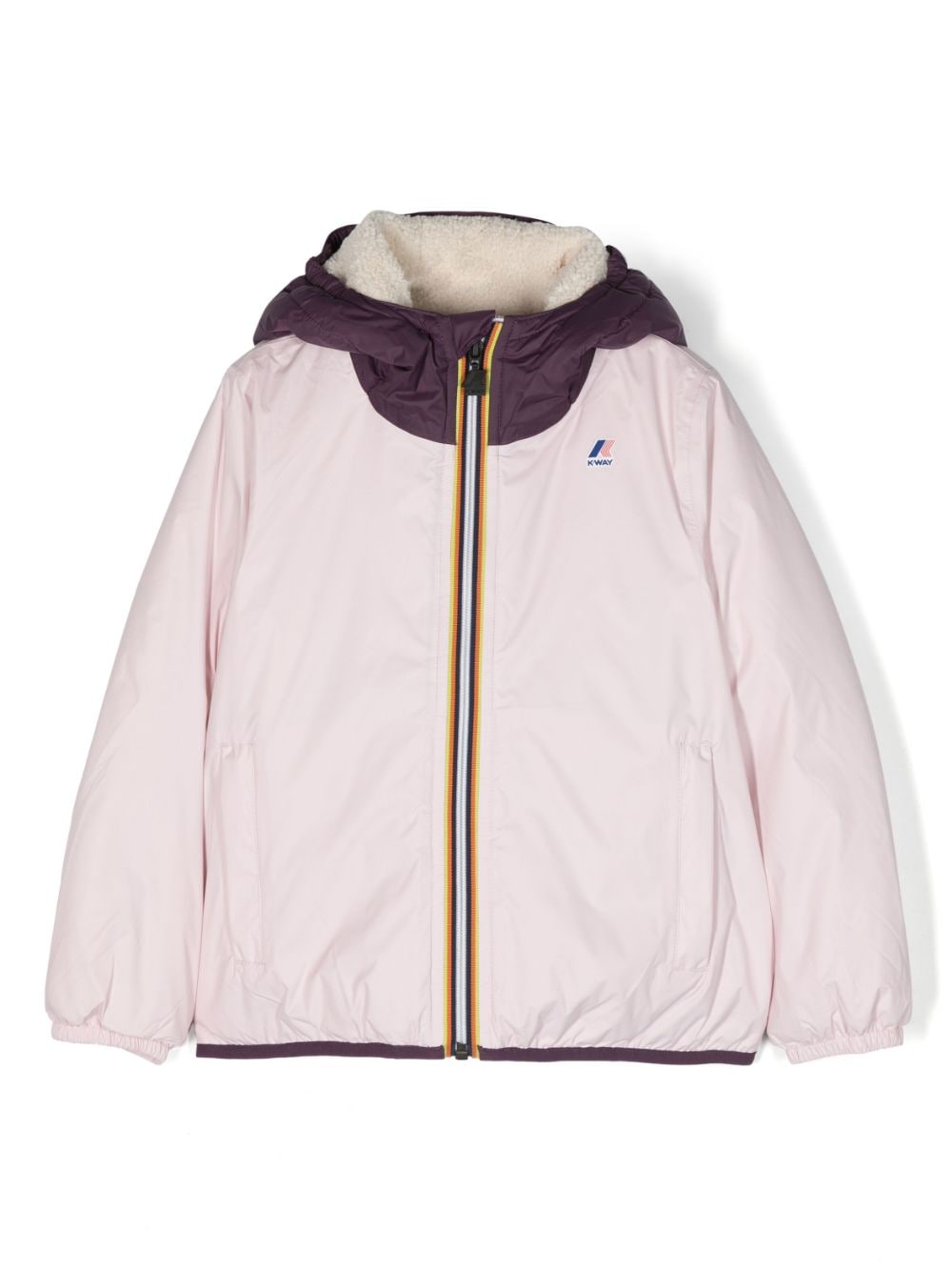 K Way Kids Gefütterte Jacke mit Logo-Print - Rosa von K Way Kids