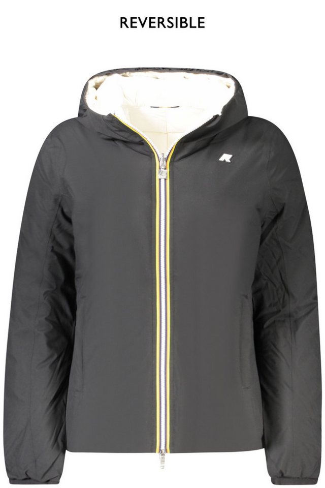 K-Way Outdoorjacke Wendbare Damenjacke mit Kapuze: Stilvolle Schwarz-Weiß-Option von K-Way