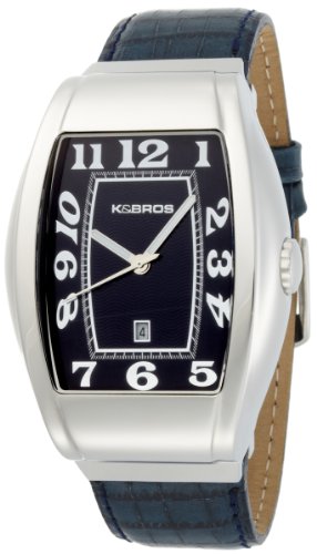 K&Bros Herren Datum klassisch Quarz Uhr mit Leder Armband 9424-3-545 von K&Bros