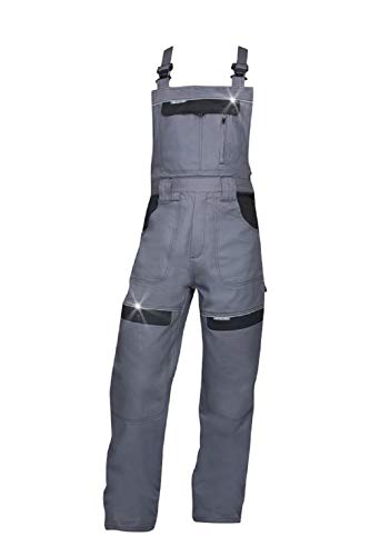 K&G Profi Latzhose ARDCT H8404 GRAU + 100% Baumwolle Herrenlatzhose Beruflatzhose Schutzlatzhose Arbeitslatzhose Sicherheitshose Herren Hose Arbeitshose (48) von K&G