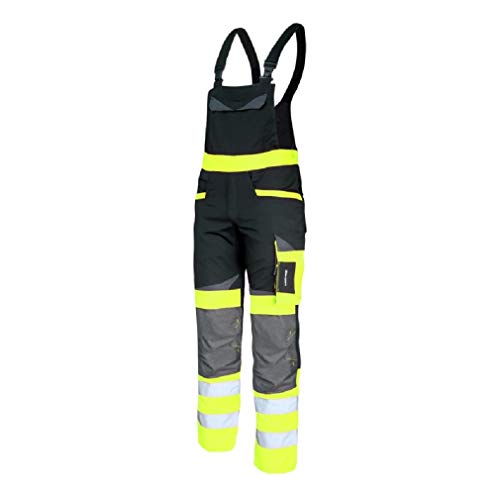 K&G Profi Latzhose Lahti PRO L40610 GELB NEON Slim FIT Herrenlatzhose Beruflatzhose Schutzlatzhose Arbeitslatzhose Sicherheitshose Herren Hose Arbeitshose Warnhose (S) von K&G