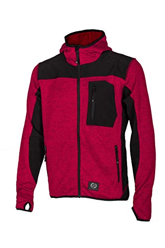 K&G Profi Winterpulli Fleecejacke Zephyr ZC402 ROT Arbeitspullover Zip Fleecejacke Kapuze Warmjacke Herrenjacke Winterpullover Herrenpullin Hoodie Pulli Fleece Herren Winter Jacke Warm (2XL) von K&G