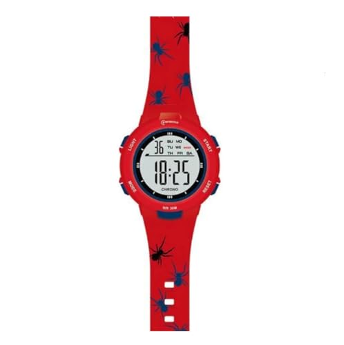 K&L Wall Art Kinder Armbanduhr für Jungen Mädchen Kinderuhr Digitale Armbanduhren mit Wecker (220 x 16mm Silikonarmband Spiderman Rot) von K&L Wall Art